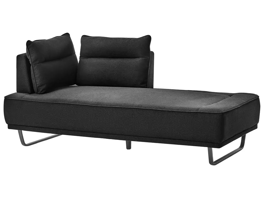 Sofa 3 Seater Fabric Black Ambert