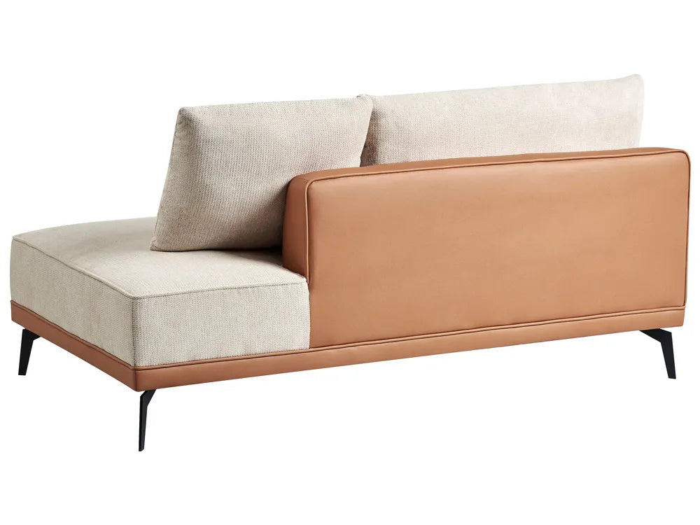 Corner Sofa 3 Seater Fabric Light Beige Right Hand Deaneen