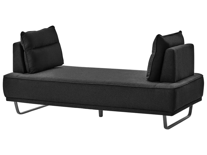 Sofa 3 Seater Fabric Black Ambert