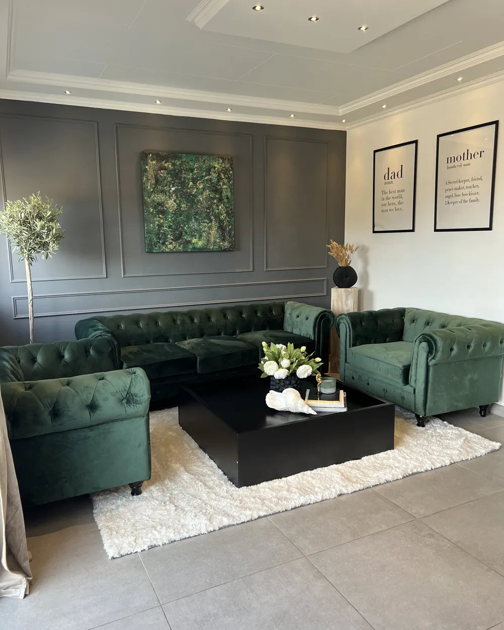 Sofa 3 Seater Velvet Emerald Green Besnard