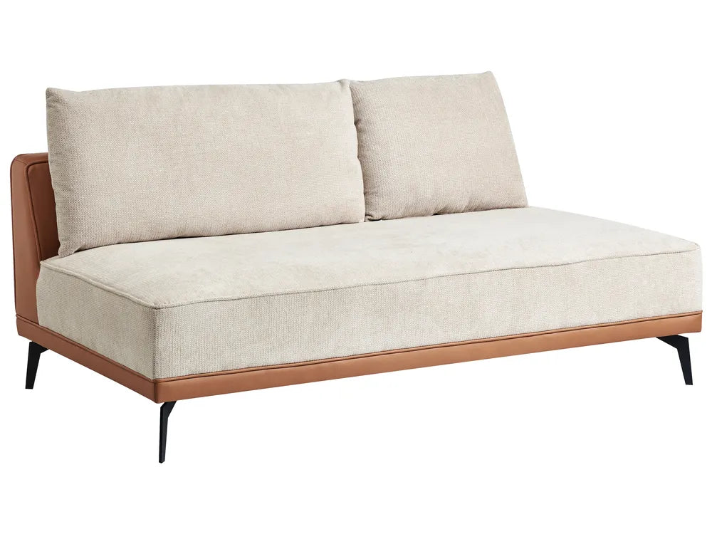 Corner Sofa 3 Seater Fabric Light Beige Right Hand Deaneen