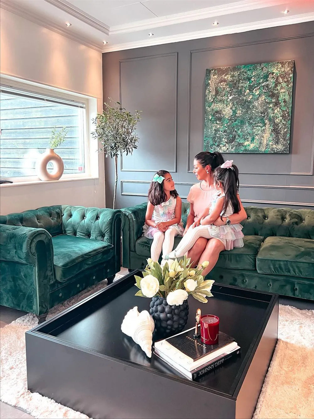 Sofa 3 Seater Velvet Emerald Green Besnard