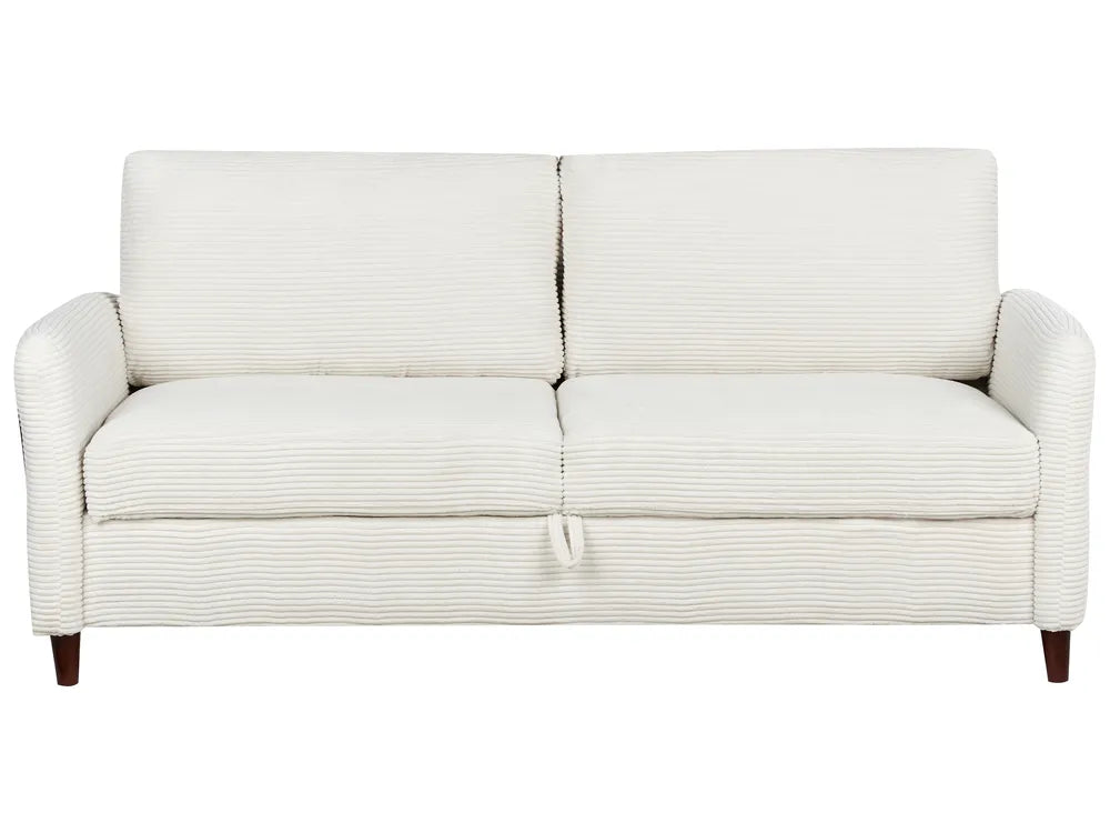White sofa with a textured pattern on a white background
