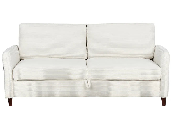 White sofa with a textured pattern on a white background