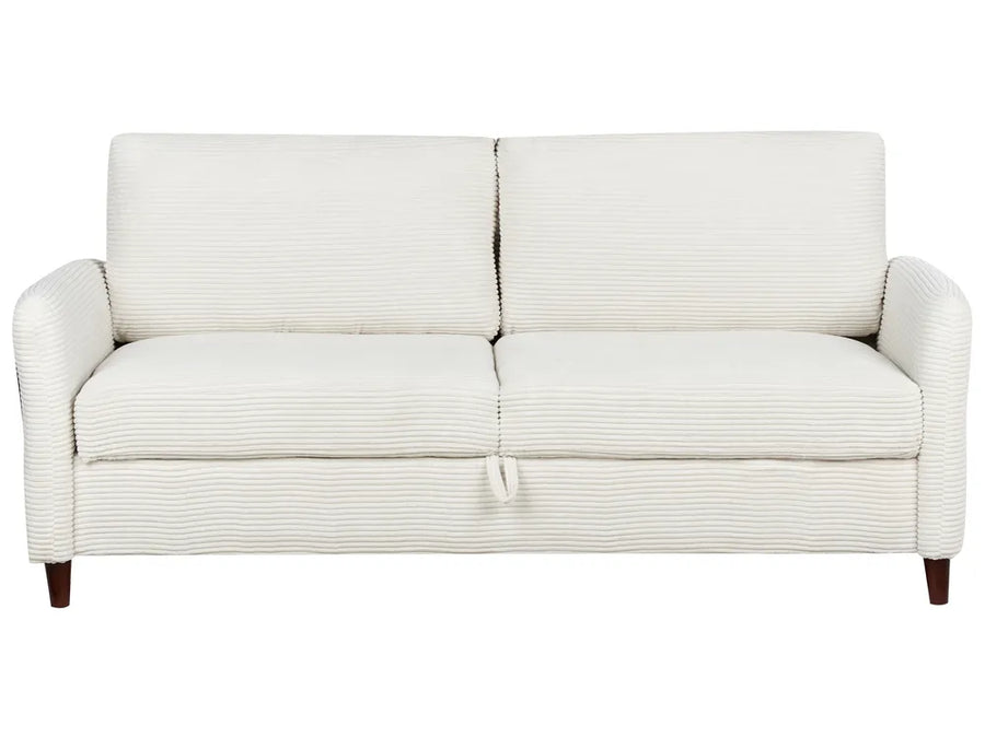 White sofa with a textured pattern on a white background