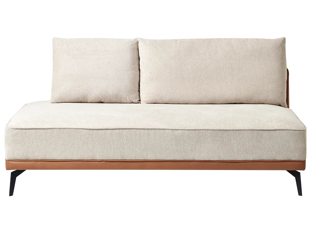 Corner Sofa 3 Seater Fabric Light Beige Right Hand Deaneen