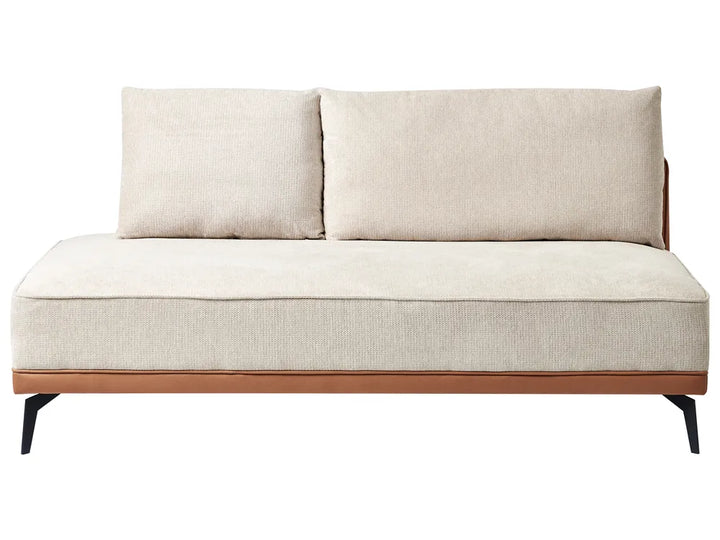 Corner Sofa 3 Seater Fabric Light Beige Right Hand Deaneen