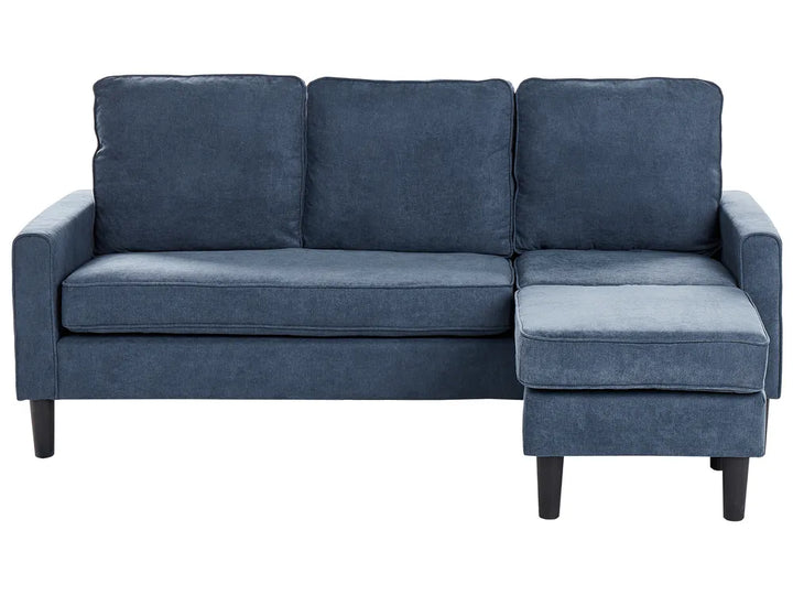 Blue sectional sofa on a white background