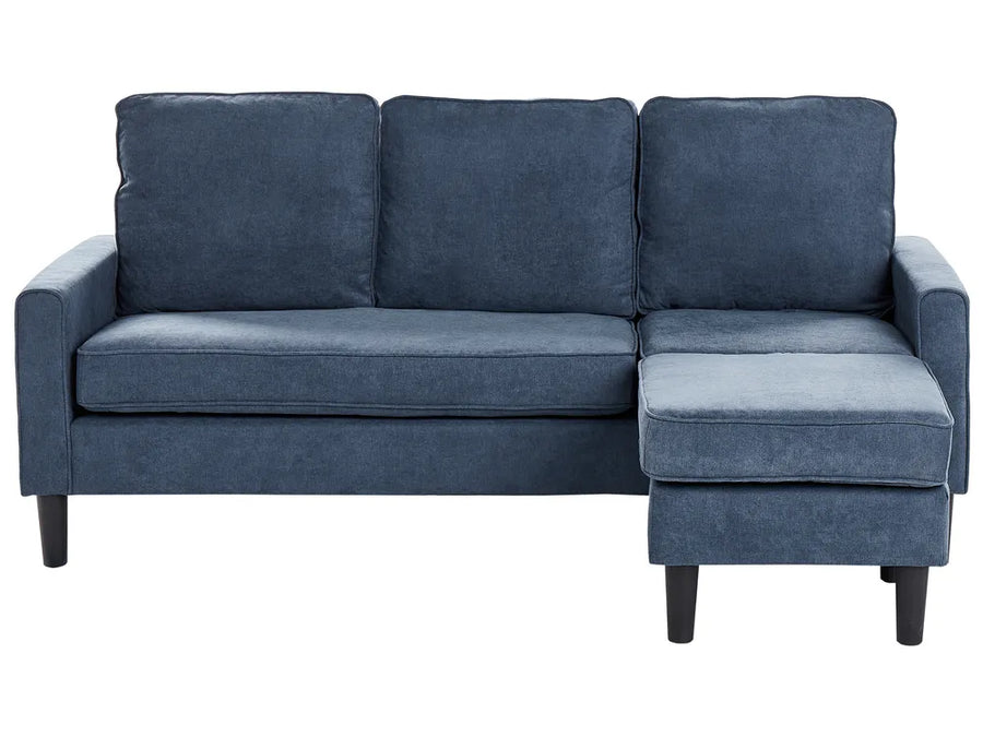 Blue sectional sofa on a white background