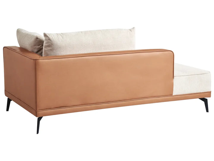 Corner Sofa 3 Seater Fabric Light Beige Right Hand Deaneen