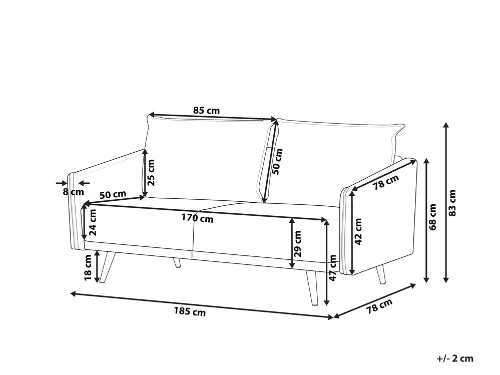 Sofa 3 Seater Velvet Navy Blue Brevick