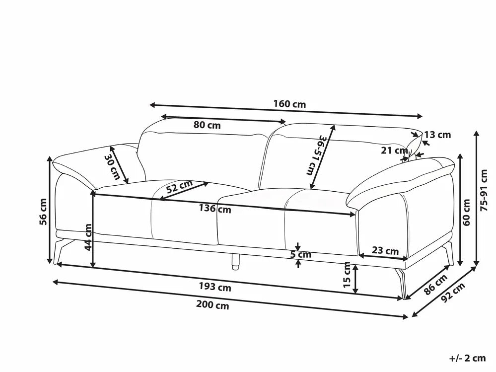 Sofa 3 Seater Faux Leather Beige Jumal