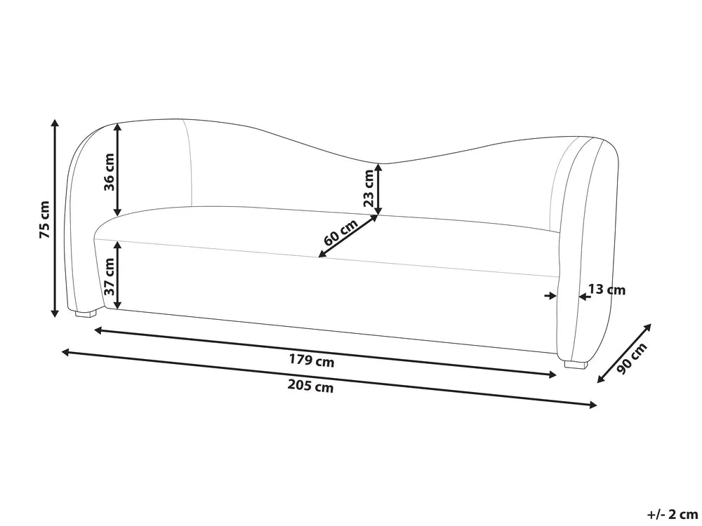 Sofa 3 Seater Velvet Off-White Chryssa