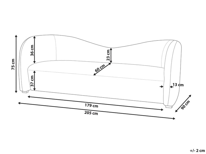 Sofa 3 Seater Velvet Off-White Chryssa