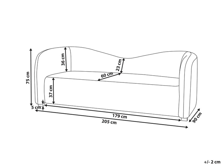 Sofa 3 Seater Velvet Dark Brown Chryssa