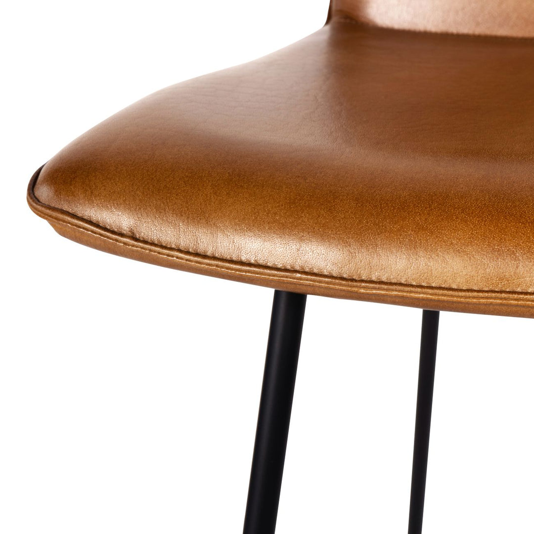 Libra Pair of Robinson Leather Bar Stools in Cognac