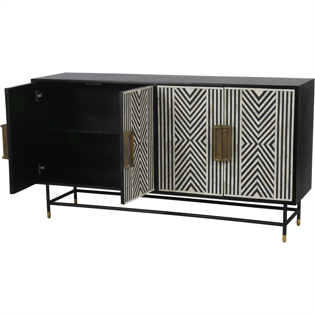 Libra Delaney Bone Inlay Four Door Buffet Cabinet