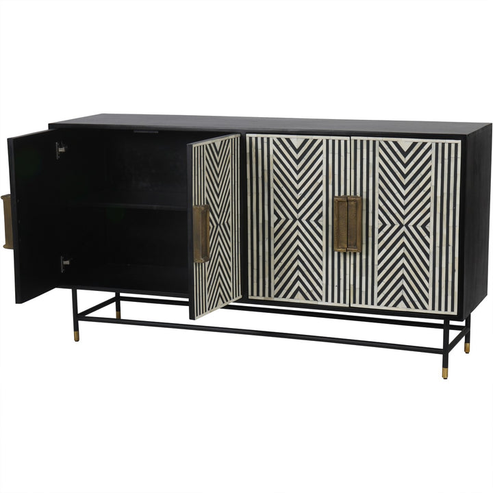 Libra Delaney Bone Inlay Four Door Buffet Cabinet