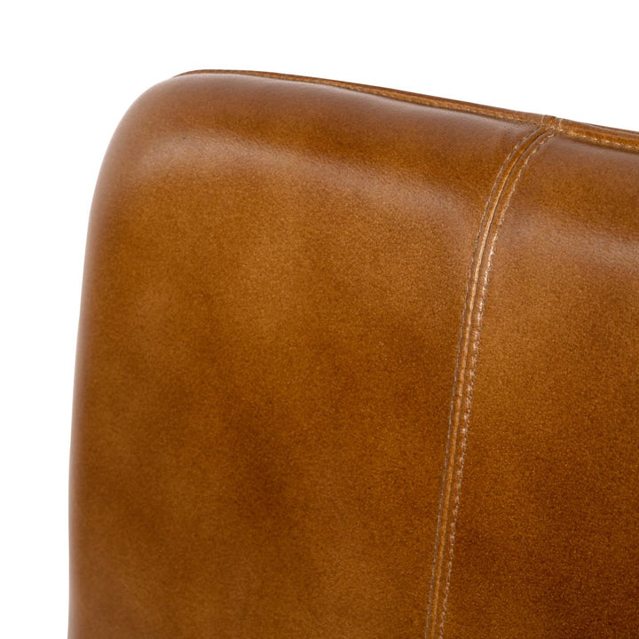 Libra Pair of Robinson Leather Bar Stools in Cognac