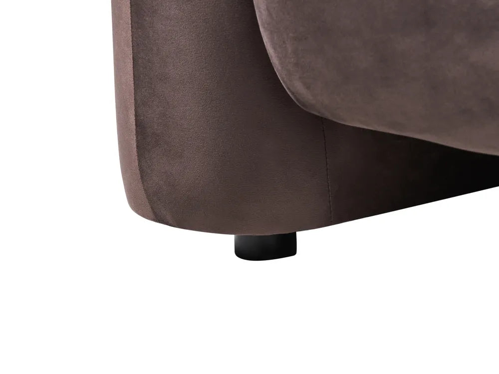 Sofa 3 Seater Velvet Dark Brown Londell