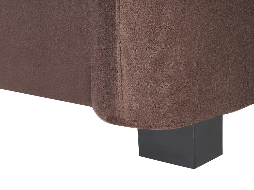 Sofa 3 Seater Velvet Dark Brown Chryssa