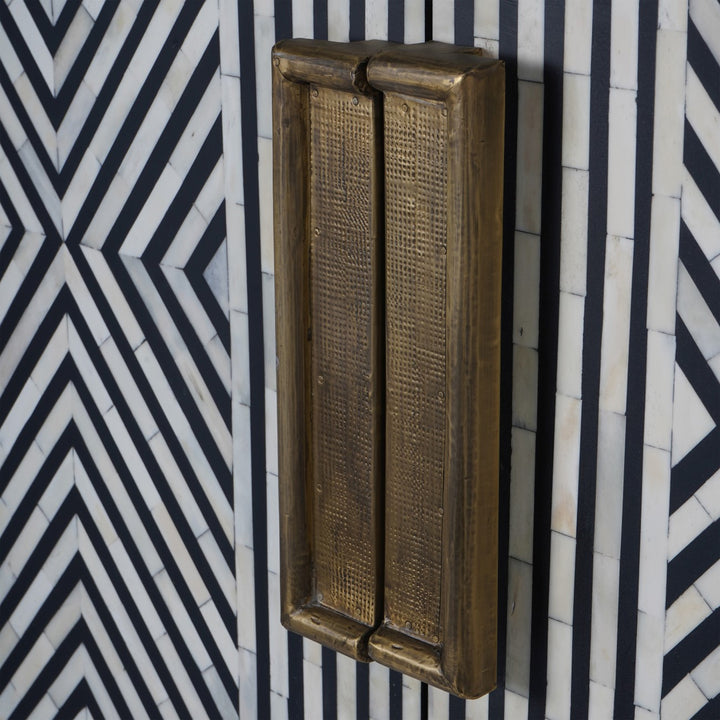 Libra Delaney Bone Inlay Tall Storage Cabinet 2 Doors