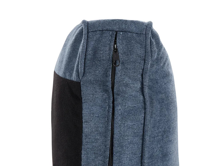 Sofa 3 Seater Fabric Dark Blue with Ottoman Assuntino