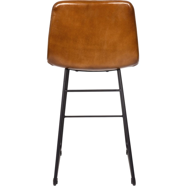 Libra Pair of Robinson Leather Bar Stools in Cognac