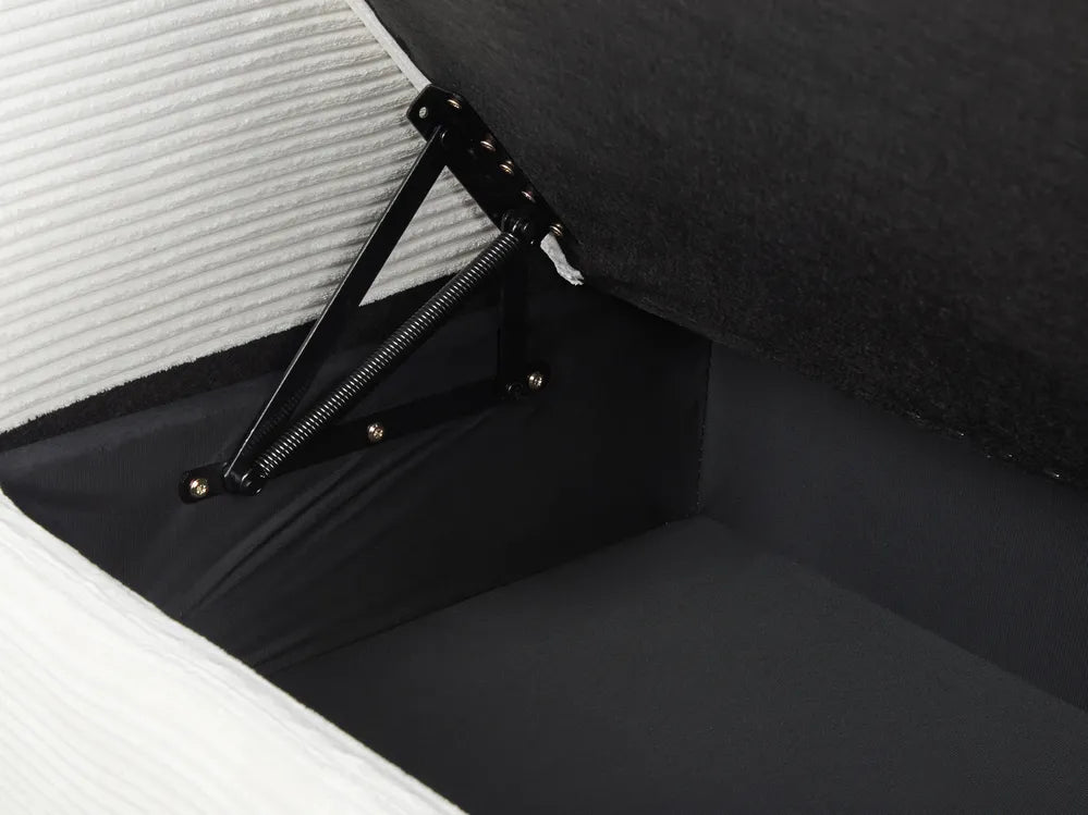 Sofa 3 Seater Corduroy Off-White with Storage Arlo