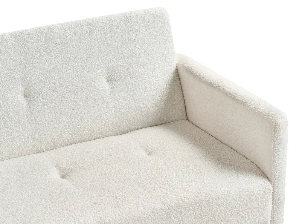 Sofa Bed 3 Seater Boucle Off-White Castera