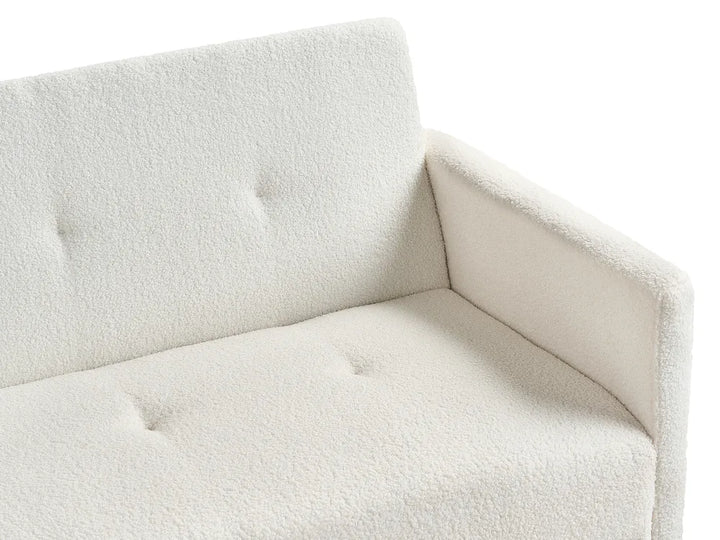 Sofa Bed 3 Seater Boucle Off-White Castera
