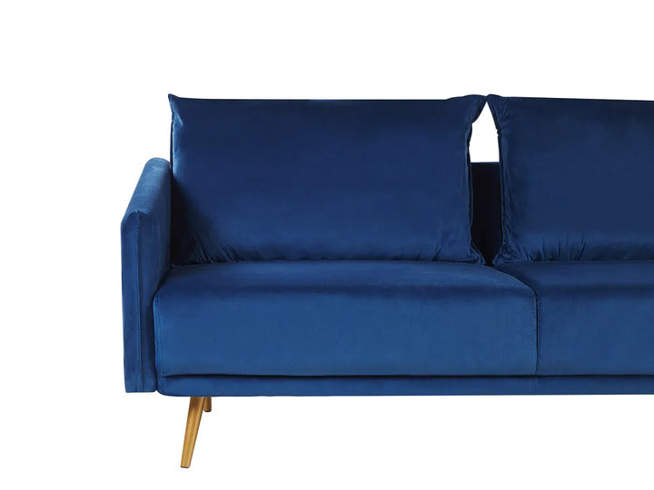 Sofa 3 Seater Velvet Navy Blue Brevick