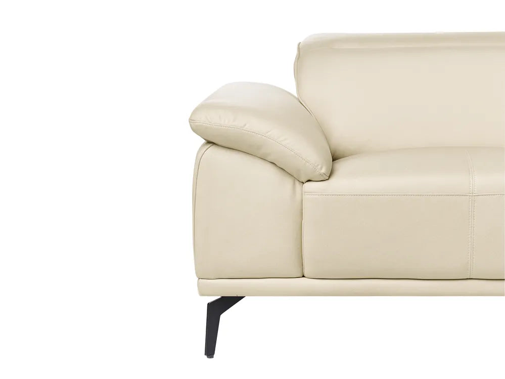 Sofa 3 Seater Faux Leather Beige Jumal