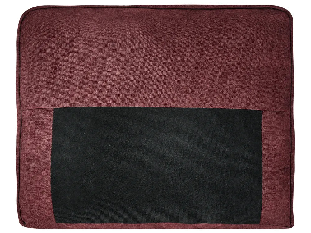 Sofa 3 Seater Fabric Burgundy with Ottoman Assuntino