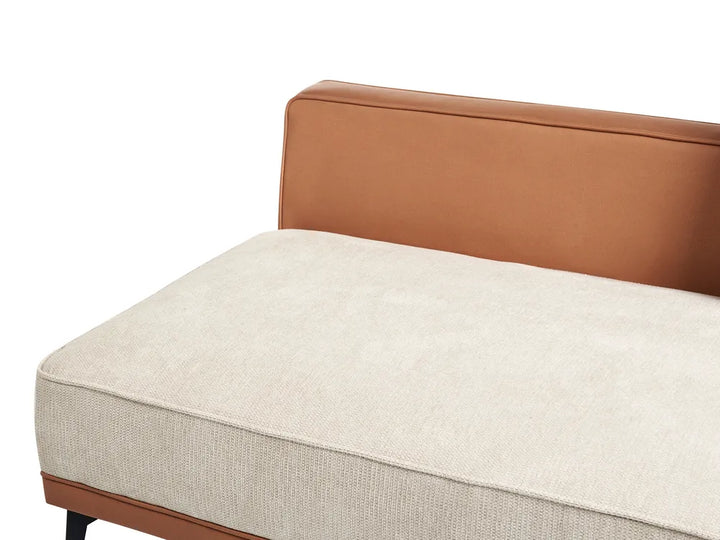 Corner Sofa 3 Seater Fabric Light Beige Right Hand Deaneen