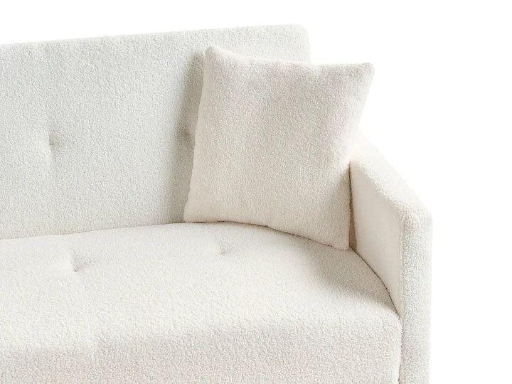 Sofa Bed 3 Seater Boucle Off-White Castera