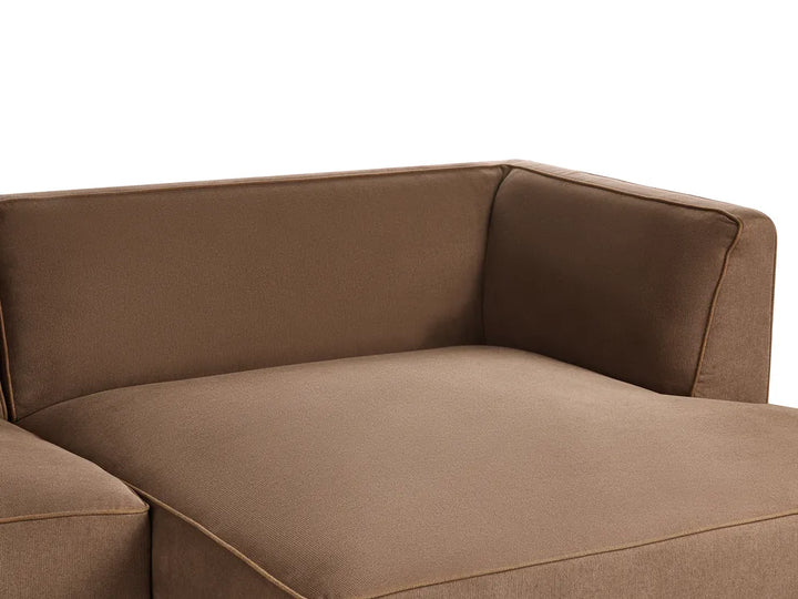 Corner Sofa 3 Seater Fabric Brown Left Hand Danva