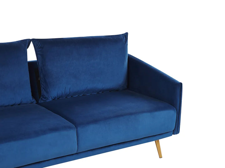 Sofa 3 Seater Velvet Navy Blue Brevick