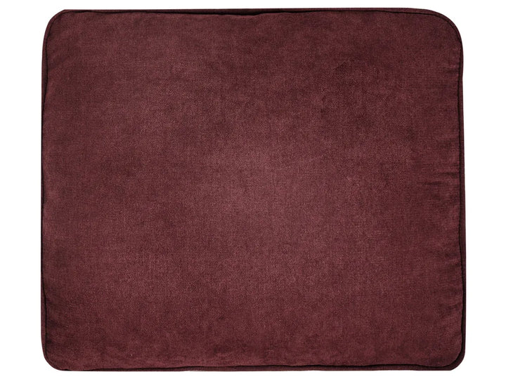 Sofa 3 Seater Fabric Burgundy with Ottoman Assuntino