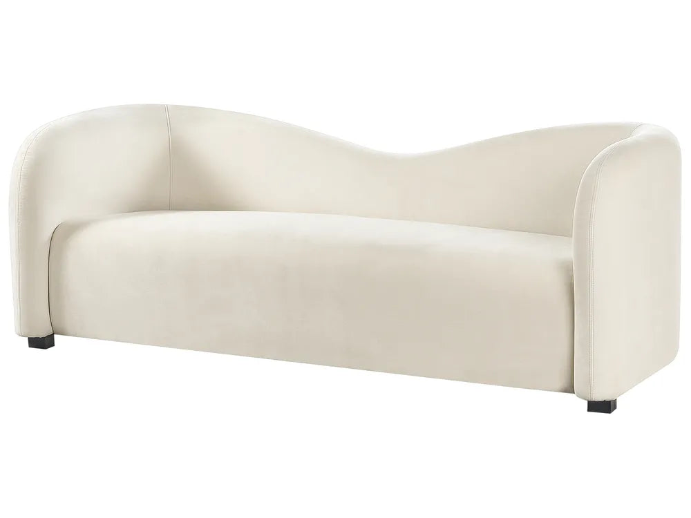 Sofa 3 Seater Velvet Off-White Chryssa