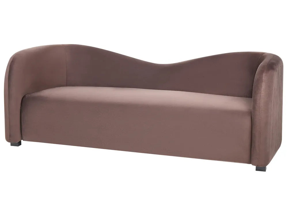 Sofa 3 Seater Velvet Dark Brown Chryssa