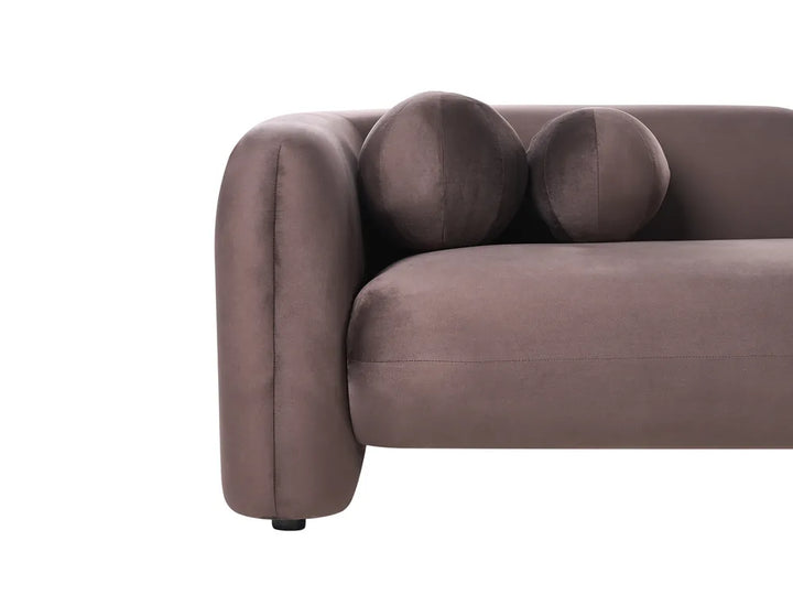 Sofa 3 Seater Velvet Dark Brown Londell
