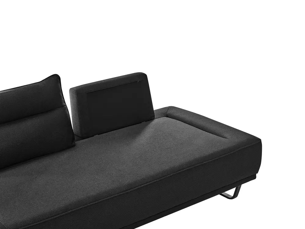 Sofa 3 Seater Fabric Black Ambert