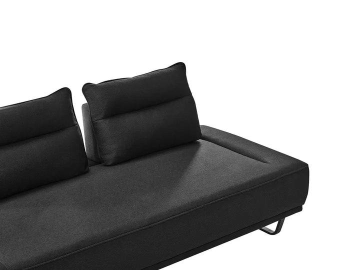 Sofa 3 Seater Fabric Black Ambert