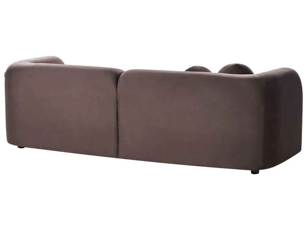 Sofa 3 Seater Velvet Dark Brown Londell