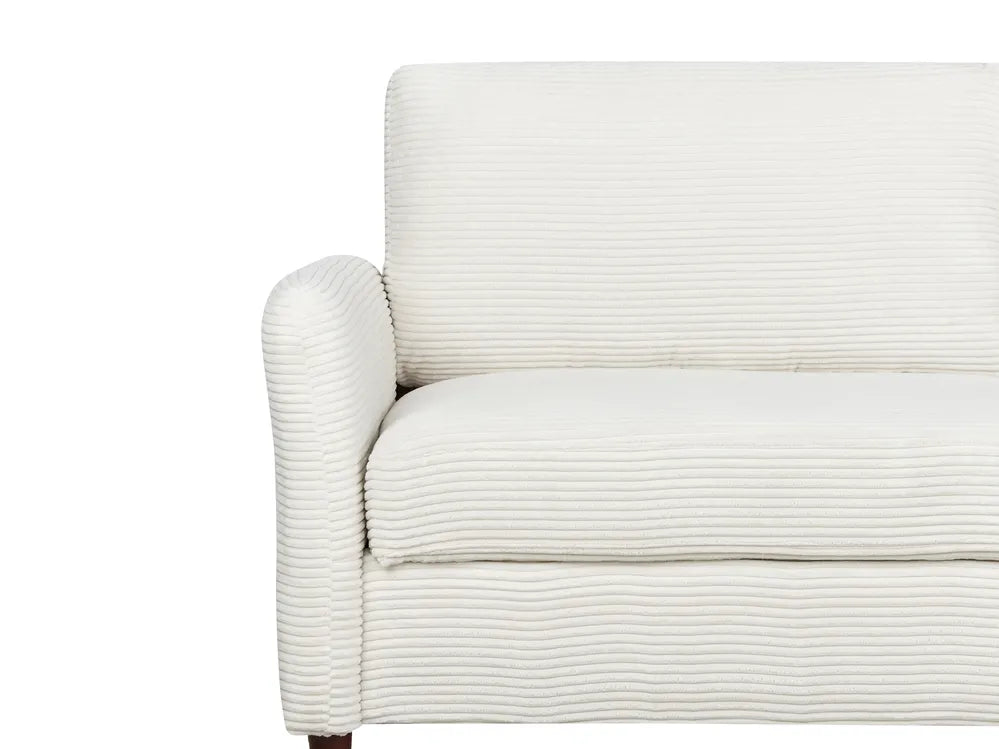Sofa 3 Seater Corduroy Off-White with Storage Arlo