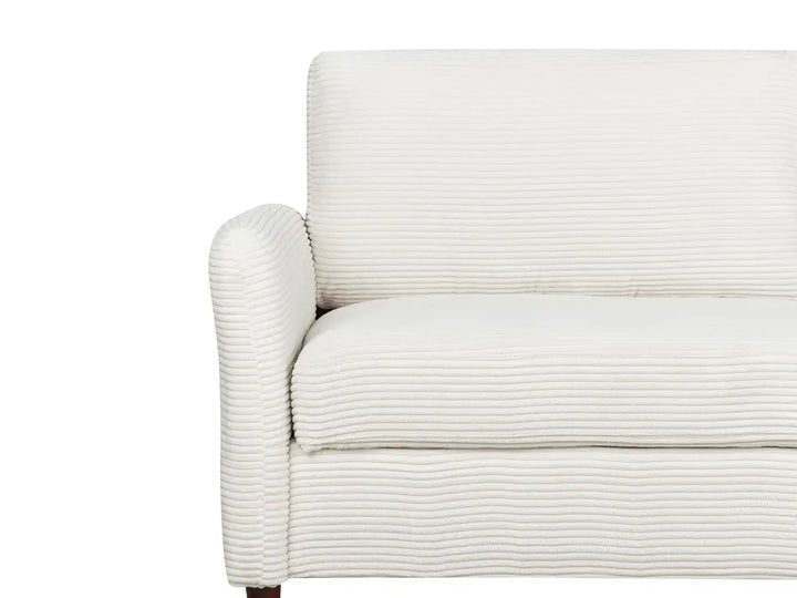 Sofa 3 Seater Corduroy Off-White with Storage Arlo