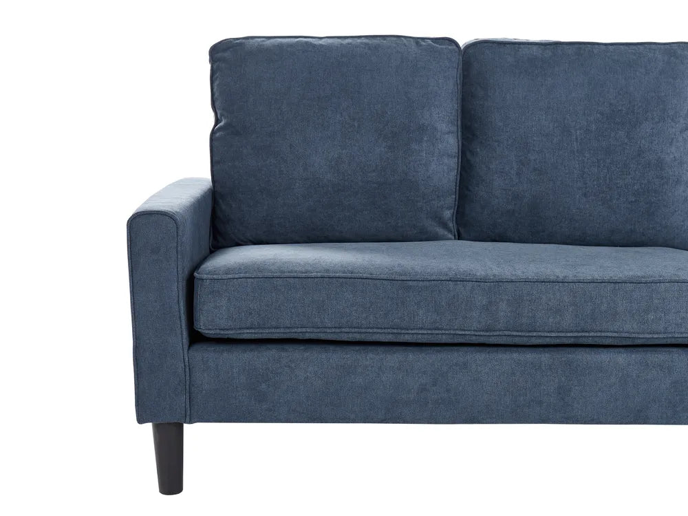 Sofa 3 Seater Fabric Dark Blue with Ottoman Assuntino