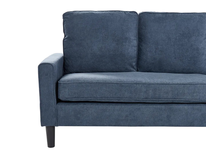 Sofa 3 Seater Fabric Dark Blue with Ottoman Assuntino