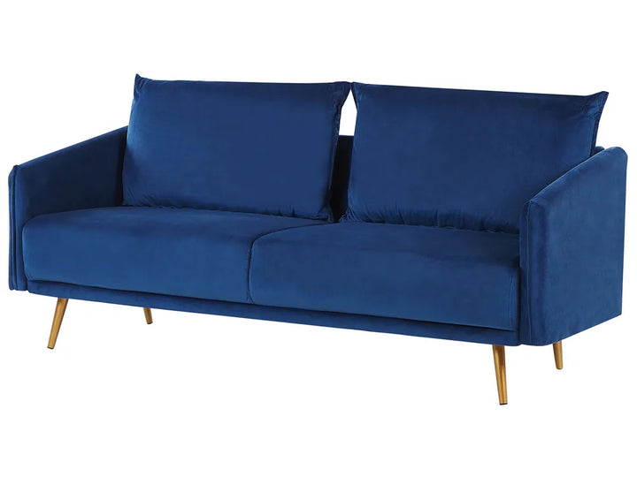 Sofa 3 Seater Velvet Navy Blue Brevick